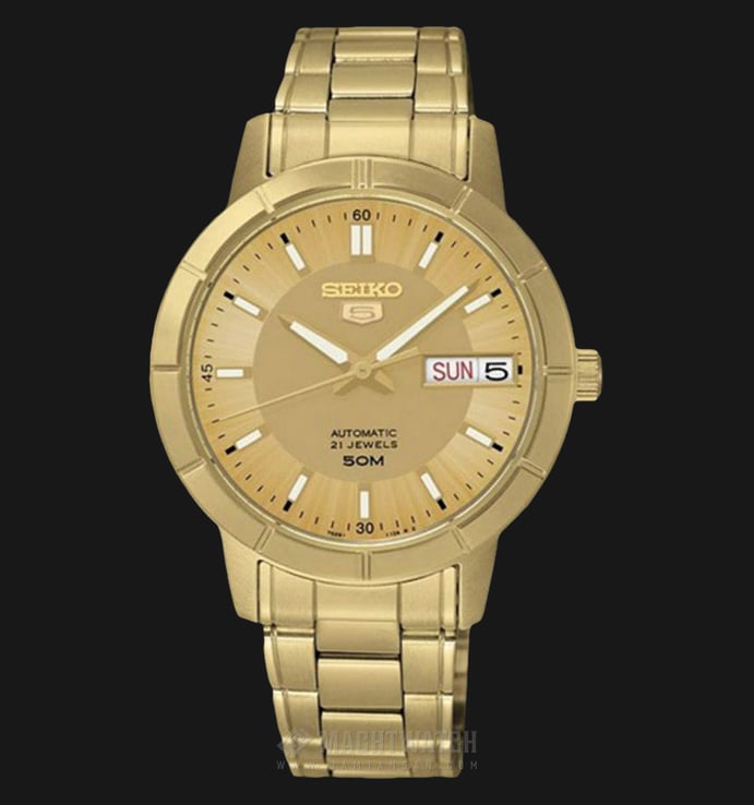 Seiko 5 Sports SNK888K1 Automatic Gold Dial Gold Stainless Steel Strap