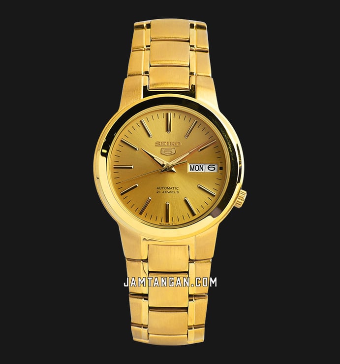 Seiko 5 Sports SNKA10K1 Automatic Gold Dial Gold Stainless Steel Strap