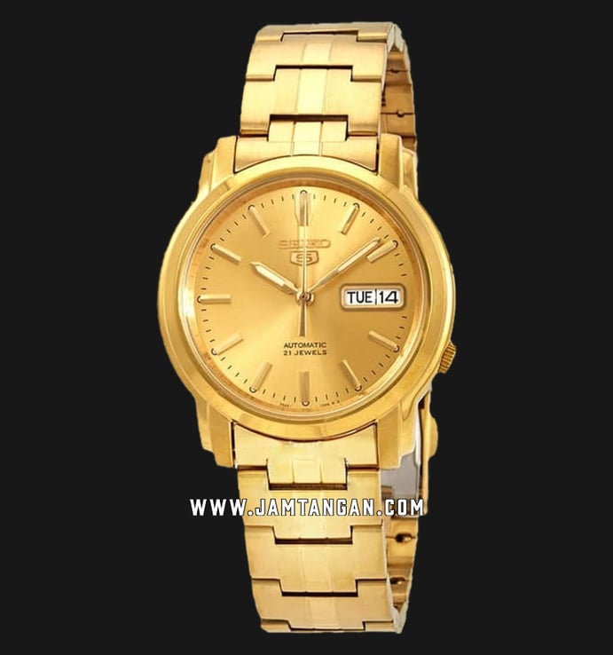 Seiko 5 Sports SNKK76K1 Automatic Gold Dial Gold Stainless Steel Strap
