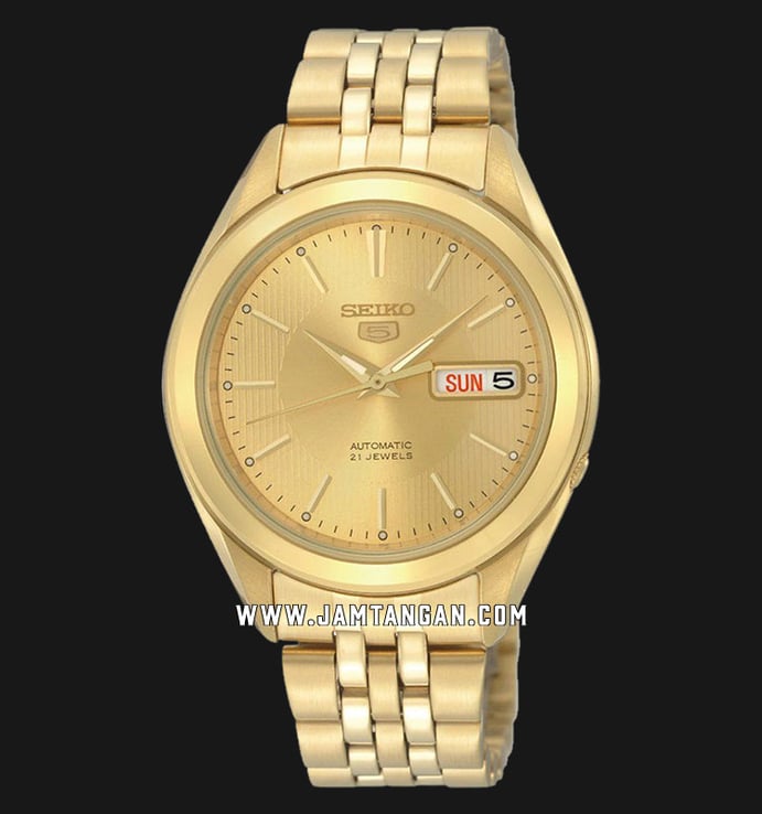 Seiko 5 Sports SNKL28K1 Automatic Gold Dial Gold Stainless Steel Strap