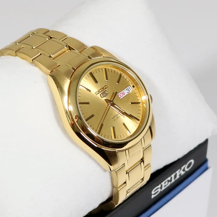 Seiko 5 Sports SNKL48K1 Automatic Gold Dial Gold Stainless Steel Strap