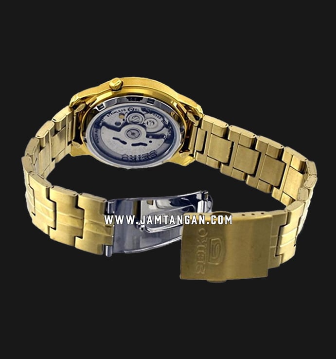 Seiko 5 Sports SNKL86K1 Automatic Gold Dial Gold Stainless Steel Strap