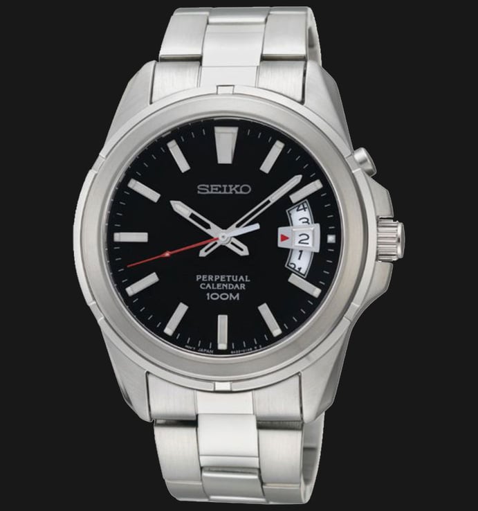 Seiko Classic SNQ131P1 Perpetual Calender Black Dial Stainless Steel Strap