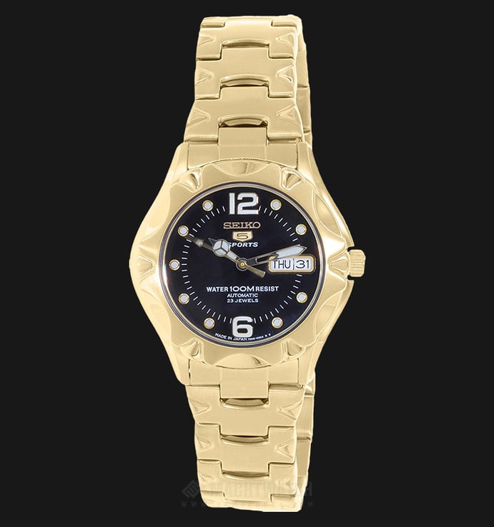 Seiko 5 Automatic SNZ462J1 Black Dial Gold-tone Stainless Steel