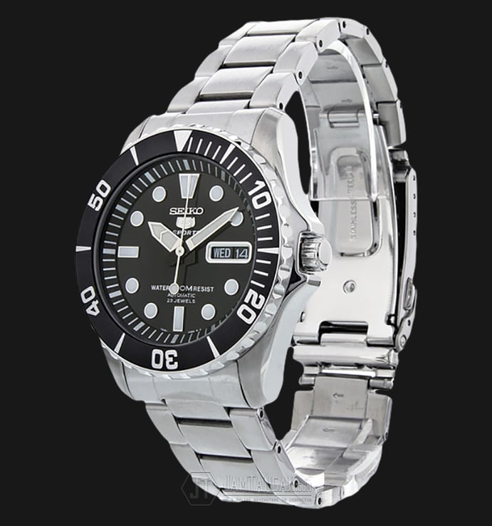 Seiko 5 Sports SNZF17K1 Sea Urchin Automatic 23J Black Dial Stainless Steel 100M