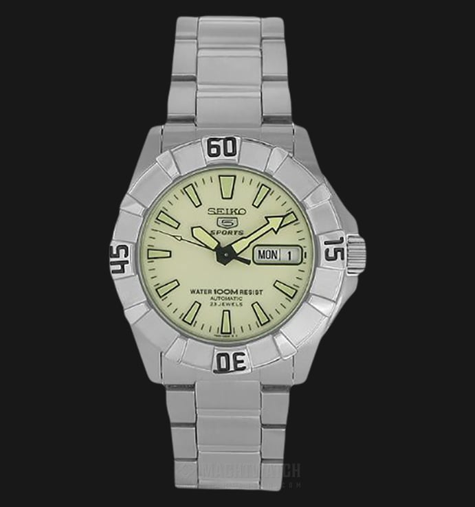 Seiko 5 Automatic SNZF59K1 Green-light Dial Stainless Steel Men Watch