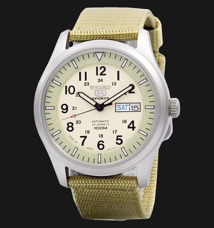 Seiko 5 Sports SNZG07J1 Desert Military Automatic Made In Japan