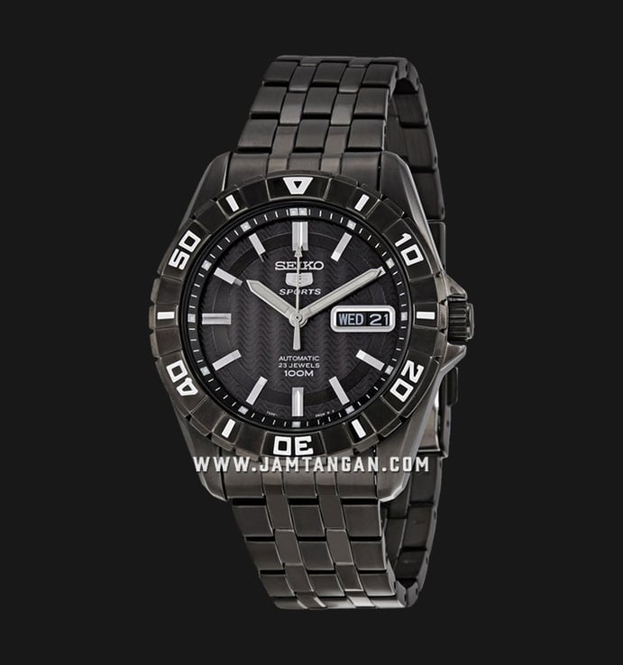 Seiko 5 Sports SNZH77K1 Automatic Black Dial Black Stainless Steel Strap