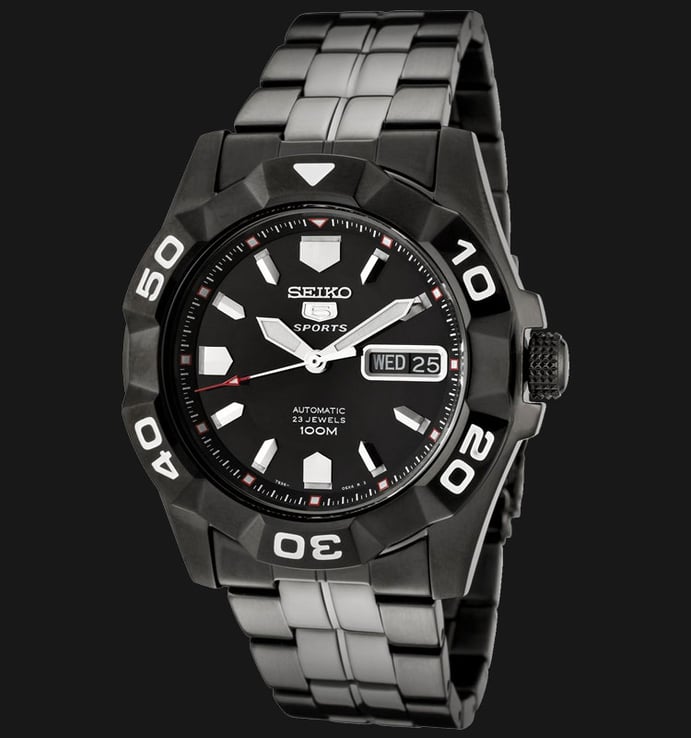 Seiko 5 Sports SNZH93K1 Automatic Black Dial Black Stainless Steel Strap