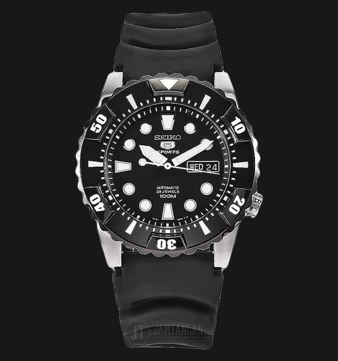 Seiko 5 Series Automatic Black Dial Diver Watch SNZJ19J2