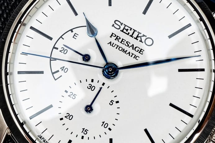 Seiko Presage SPB161J1 Automatic White Enamel Dial Blue Leather Strap