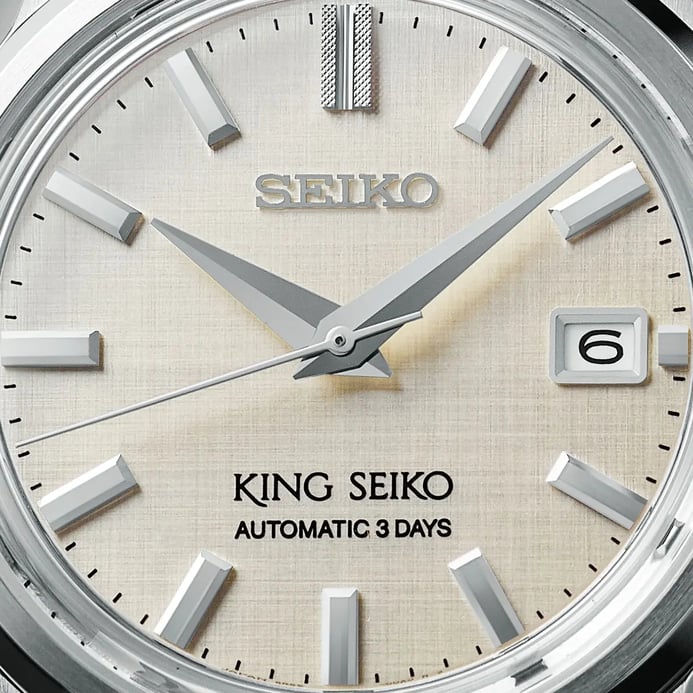 Seiko King Seiko SPB369J1 Silver Silk KSK Beige Dial Stainless Steel Strap