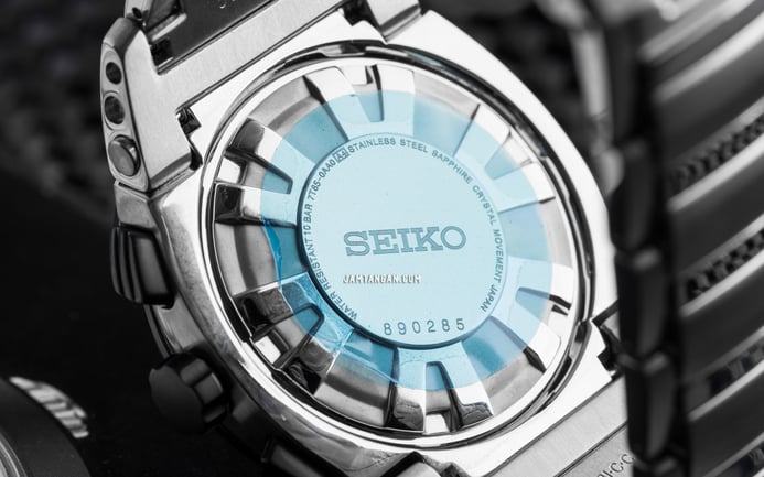 Seiko Sportura SPC039P1 Chronograph Black Dial Stainless Steel Strap