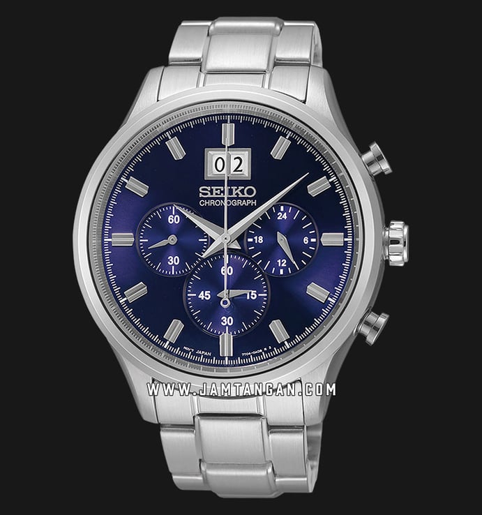 Seiko Chronograph SPC081P1 Neo Big Date Blue Dial Stainless Steel