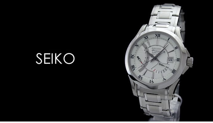 Seiko Premier SRH007P1 Kinetic Direct Drive Silver Dial Stainless Steel Strap