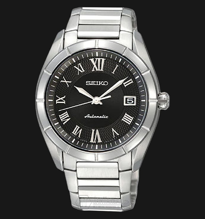Seiko Automatic SRP109J Date Display Black Dial Stainless Steel Bracelet