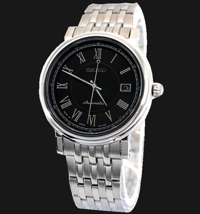 Seiko Automatic SRP121J1 Stainless Steel Black Dial Watch