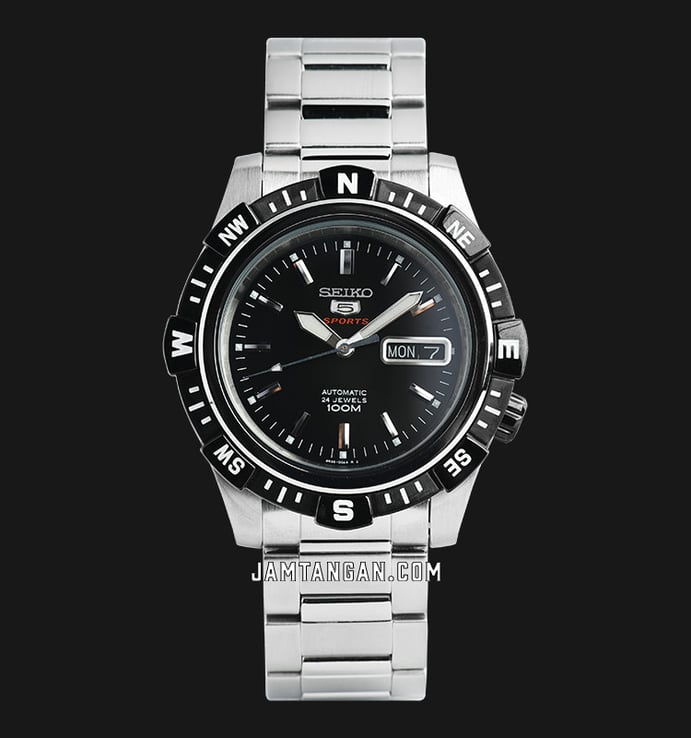 Seiko 5 Sports SRP139K1 Automatic Black Dial Stainless Steel Strap