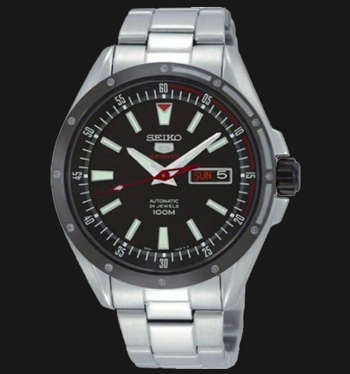 Seiko 5 Sports SRP155K1 Automatic Black Dial Stainless Steel Strap