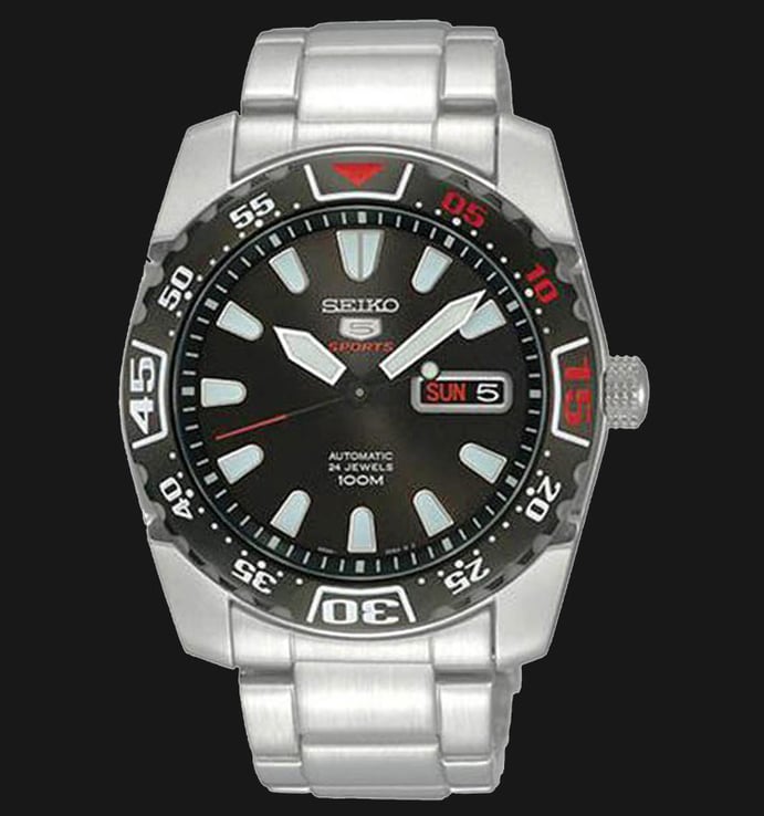 Seiko 5 Sports SRP167K1 Automatic Black Dial Stainless Steel Strap
