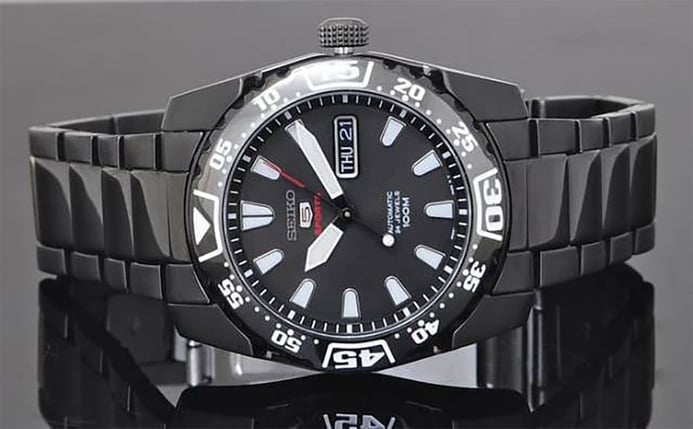 Seiko 5 Sports SRP169K1 Automatic Black Dial Black Stainless Steel Strap