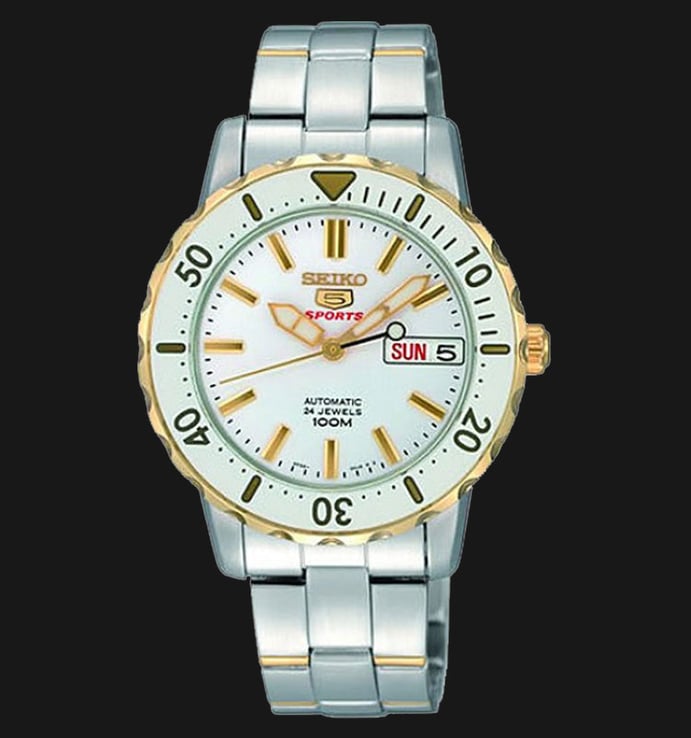 Seiko 5 Sports SRP194K1 Automatic 24 Jewels White Dial Stainless Steel Case