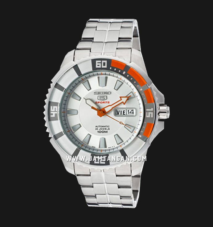 Seiko 5 Sports SRP201K1 Silver Dial Stainless Steel Strap