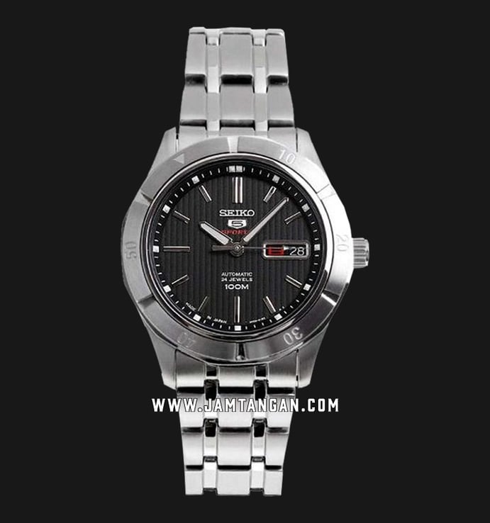 Seiko 5 SRP289K1 Sports Automatic Black Dial Stainless Steel Strap