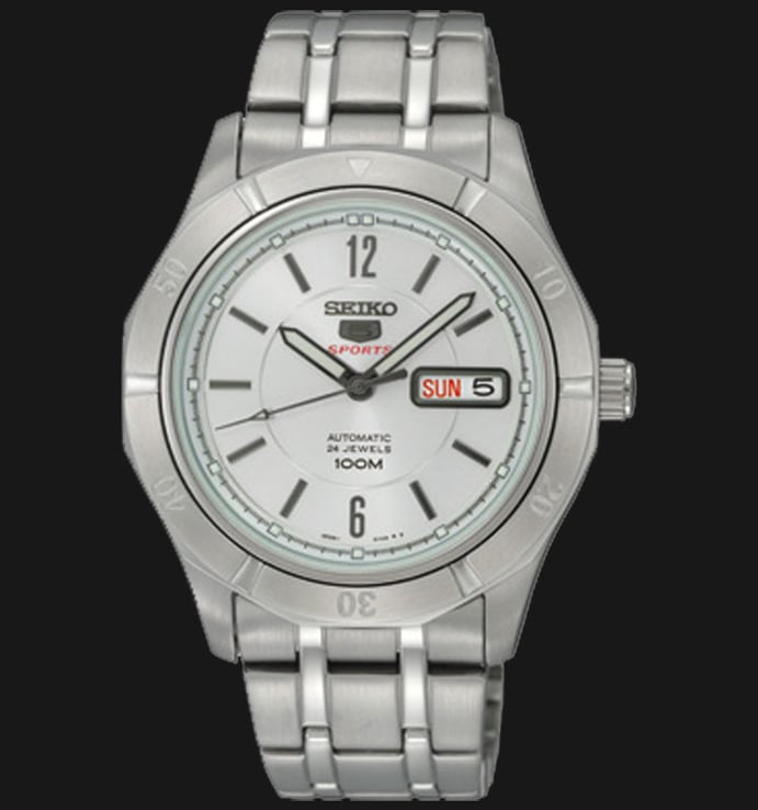 Seiko 5 Sports SRP295K1 Automatic White Patterned Dial Stainless Steel