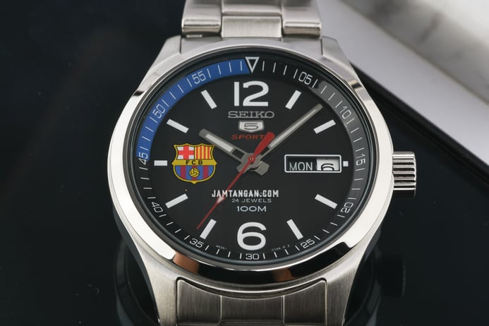 Seiko 5 Sports SRP301K1 Barcelona Automatic Black Dial Stainless Steel Strap