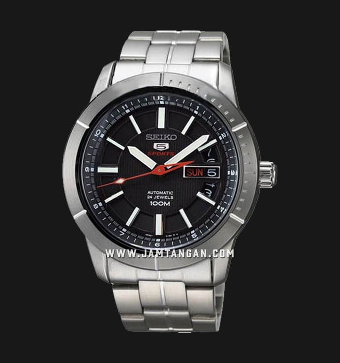 Seiko 5 Sports SRP337K1 Automatic Black Dial Stainless Steel Strap
