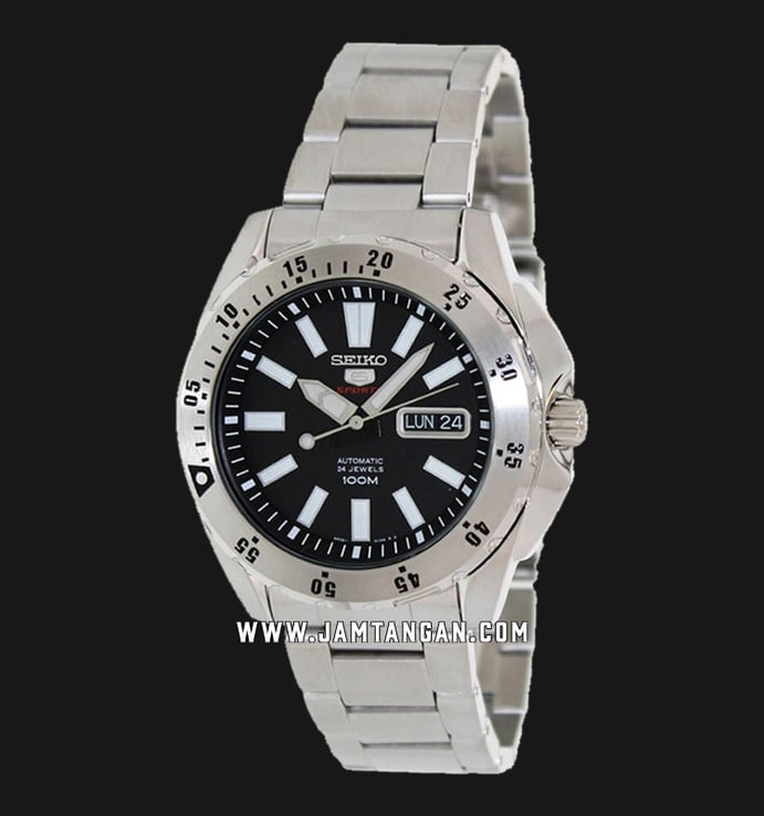 Seiko 5 Sports SRP357K1 Automatic Black Dial Stainless Steel Strap