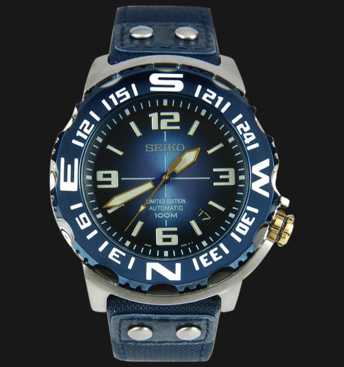 Seiko Monster SRP451K1 Automatic Divers Limited Edition Blue Dial Blue Nylon Strap