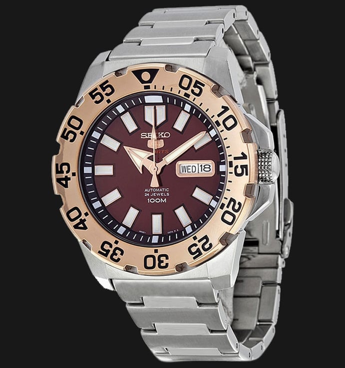Seiko 5 Sports SRP488K1 Automatic Brown Dial Stainless Steel