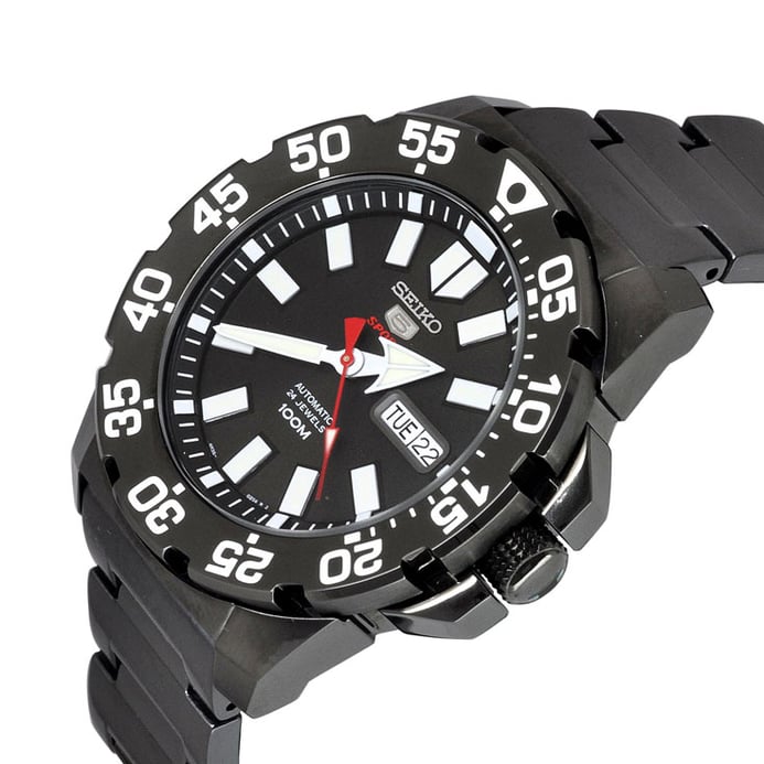 Seiko 5 Sports SRP489K1 Automatic Black Dial Black Stainless Steel