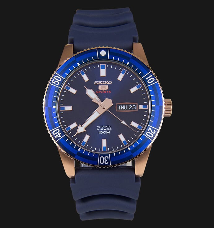 Seiko 5 Sports SRP738K1 Automatic Blue Dial Blue Rubber Strap