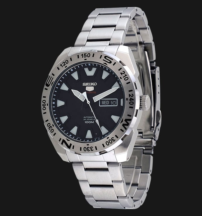 Seiko 5 Sports SRP739K1 Automatic 24 Jewels Black Dial Stainless Steel