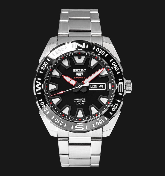 Seiko 5 Sports SRP743K1 Automatic Black Dial Stainless Steel Strap