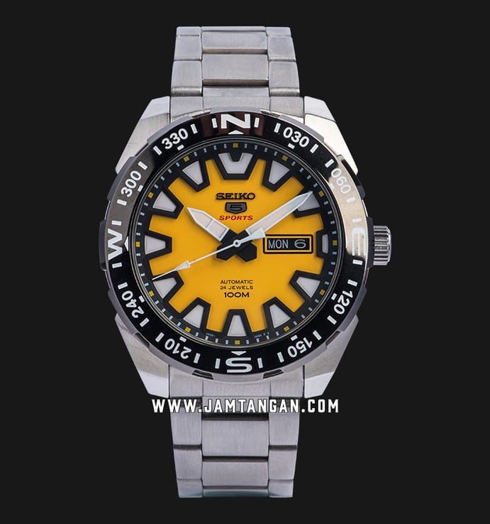 Seiko 5 Sports SRP745K1 Automatic Yellow Dial Stainless Steel Strap