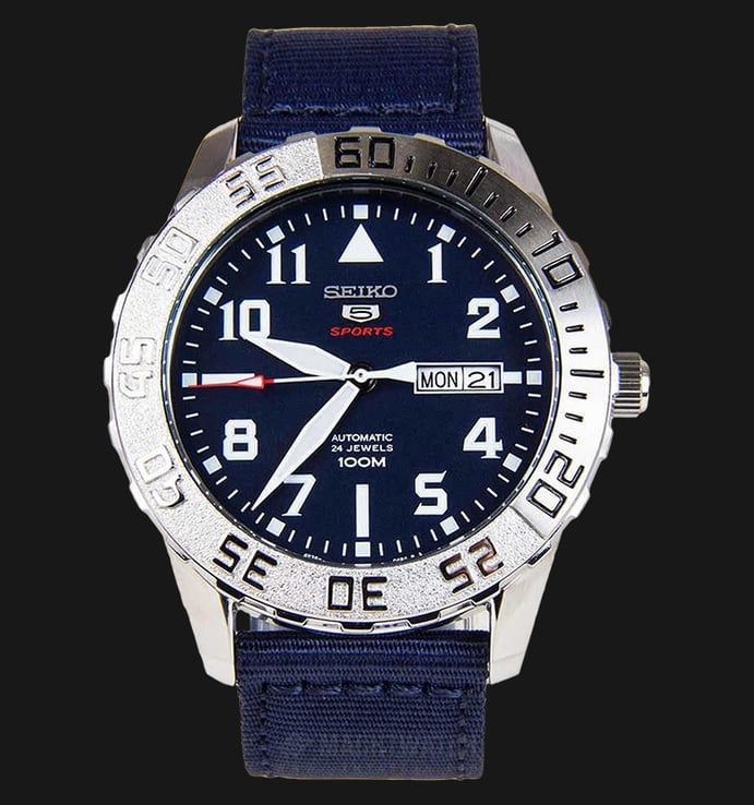 Seiko 5 Automatic SRP759K1 Blue Dial Stainless Steel Case Blue Nylon Strap