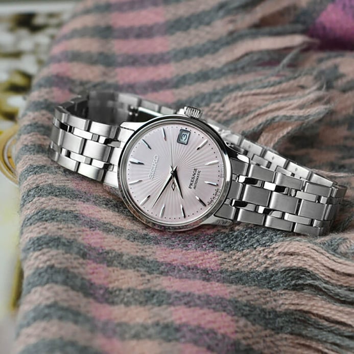 Seiko Presage SRP839J1 Cocktail Time Cosmopolitan Automatic Pink Dial Stainless Steel Strap