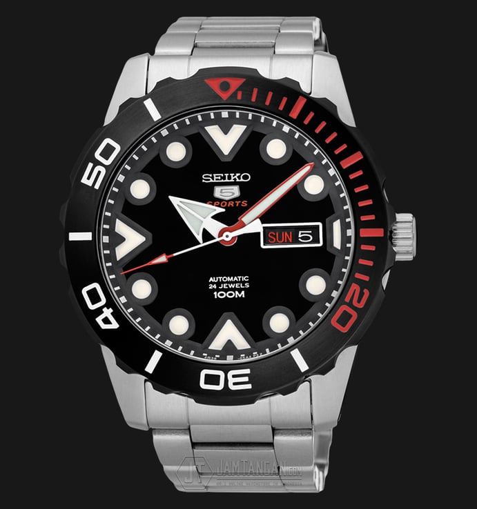 Seiko 5 Sports SRPA07K1 Black Dial Stainless Steel Bracelet