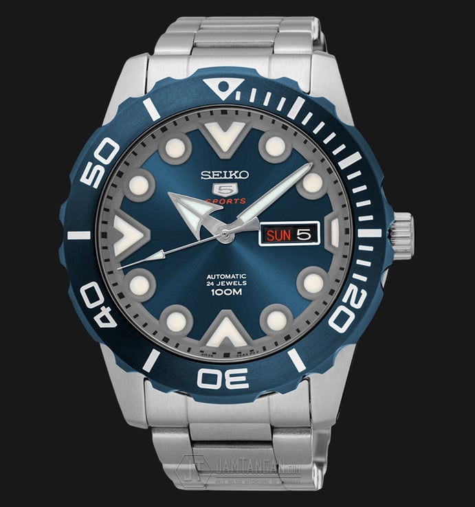 Seiko 5 Sports SRPA09K1 Automatic 24J Blue Dial Stainless Steel 100M