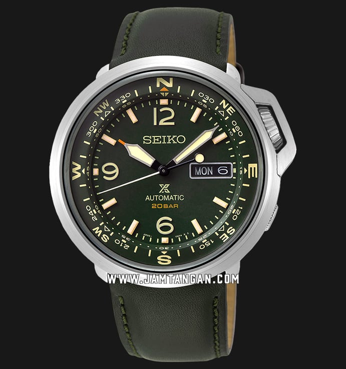 Seiko Prospex SRPD33K1 Automatic 200M Water Resistance Green Dial Green Leather Strap