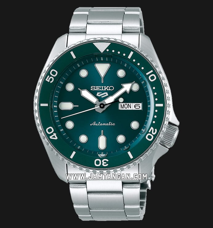 Seiko 5 Sports SRPD61K1 5KX SKX Sports Style Automatic Green Dial Stainless Steel Strap