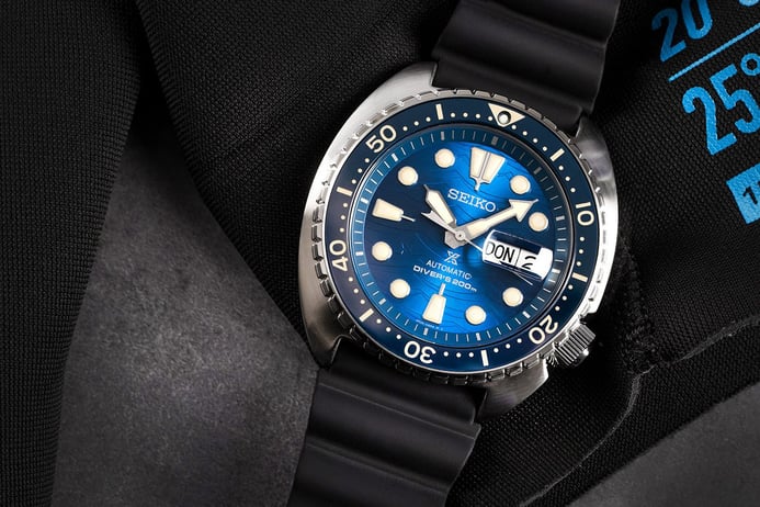 Seiko Prospex SRPE07K1 King Turtle Automatic Blue Dial Black Rubber Strap SPECIAL EDITION