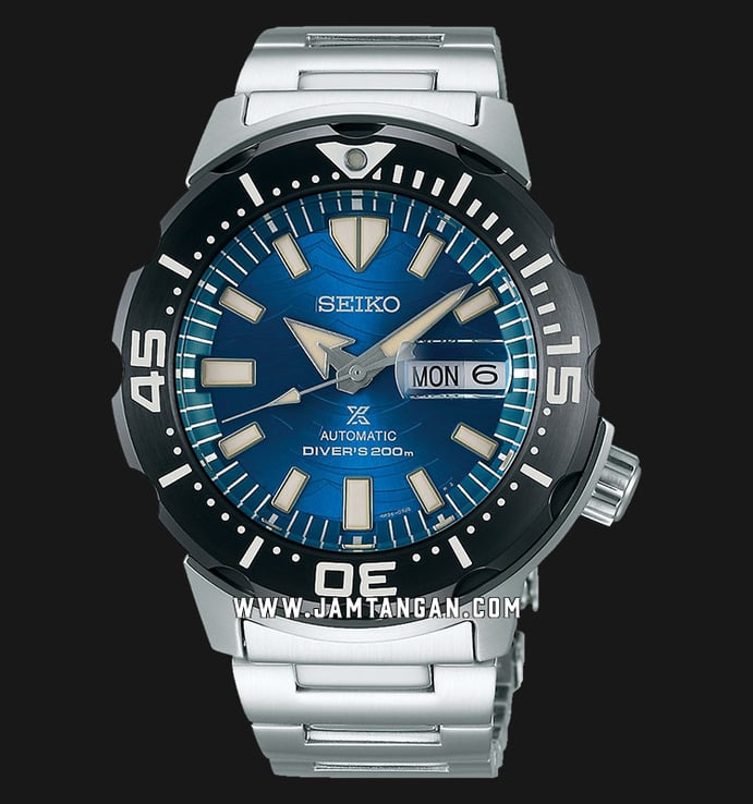 Seiko Prospex SRPE09K1 Monster Save The Ocean Automatic Men Blue Dial Stainless Steel Strap