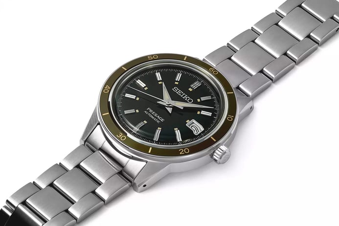 Seiko Presage SRPG07J1 Style 60s Automatic Dark Green Dial Stainless Steel Strap
