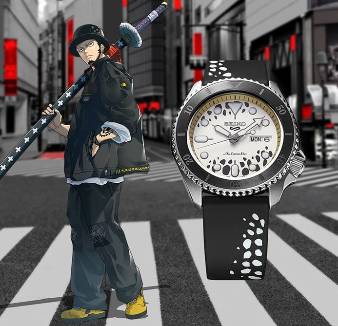 Seiko 5 Sports SRPH63K1 One Piece Automatic Trafalgar D Water Law Silicone Strap Limited Edition