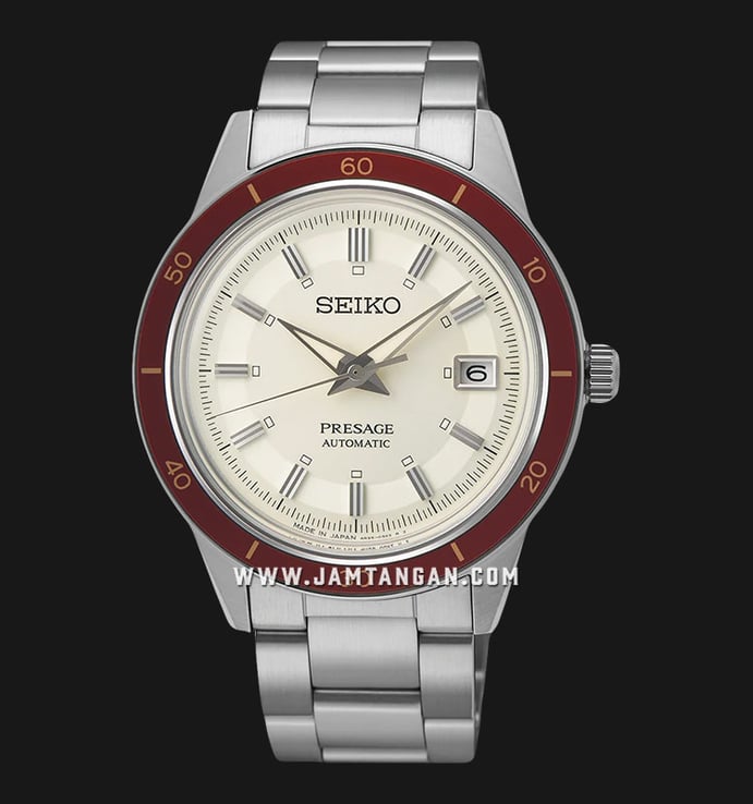 Seiko Presage SRPH93J1 Style 60S Automatic Beige Dial Stainless Steel Strap